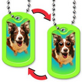 Oblong Lenticular Dog Tag with Dog Image (Blank)